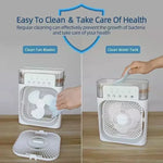 New 3 In 1 Portable Fan AIr Conditioner Household Mini Air Cooler LED Night Light Humidifier Air Adjustment Fan Office Home Fan