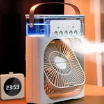 3 In 1 Summer Cooling Fan Portable Humidifier USB Mini Air Conditioners Night Light Water Mist