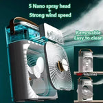 3 In 1 Summer Cooling Fan Portable Humidifier USB Mini Air Conditioners Night Light Water Mist