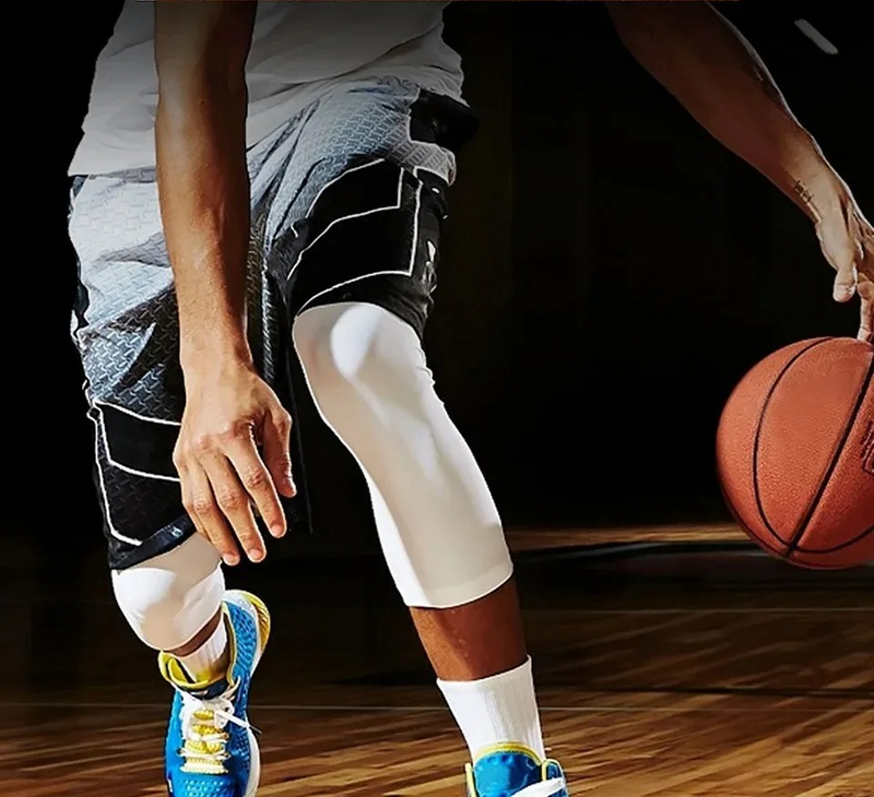 1Pcs Sports Knee Pads Silicone Anti-slip Knitted Compression Leg Guards Fitness Outdoor Running And Cycling Mountain Climbing