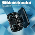 Original Wireless Bluetooth Headset Bluetooth Headphones with Mic Earbuds Charger Box LED Display Fone M10 Earphones