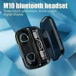 Bluetooth headset M10 hands-free LED Dispay headset Bluetooth HiFi stereo music wireless earplug waterproof game headset